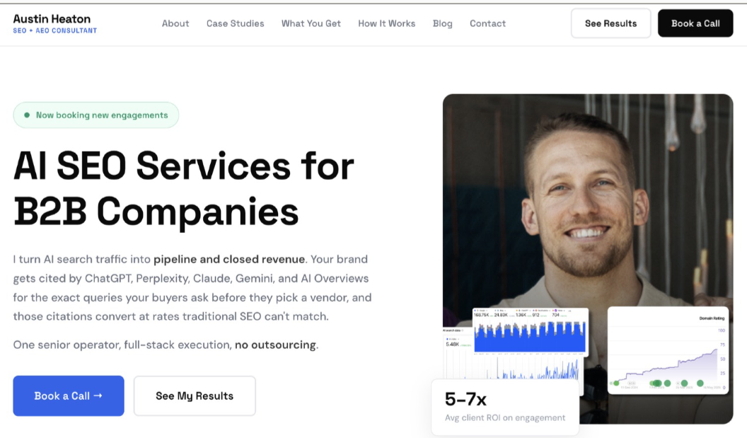 Austin Heaton website: AI SEO Services for B2B Companies